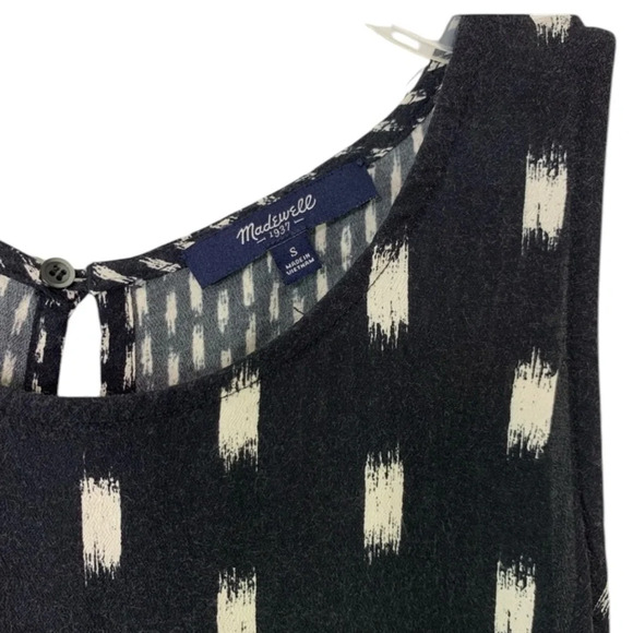 Madewell Sunbase Black Ikat Print Keyhole Top Size S - Picture 4 of 9